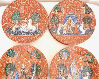 CH Field Haviland Limoges Plates - La Dame a la Licorne 1981