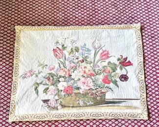 VINTAGE FRENCH FLORAL WALL TAPESTRY