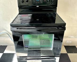 WHIRLPOOL ELECTRIC GLASS TOP 4 BURNER RANGE/STOVE