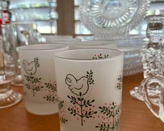 Barbara Gould Cera Frosted Christmas Glasses