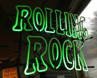 Sold - $300., Rare Fine Minty Clean Rolling Rock Beer Neon Sign, ** SOLD **.