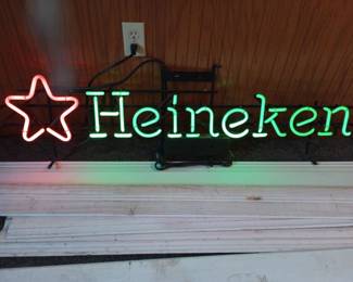 $300. Star Heineken Red and Green Glowing Sign, 