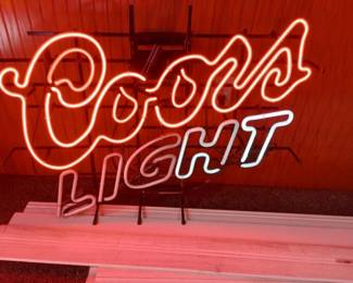 $200. as is Coors Light Neon Sign with Partial Outage, 