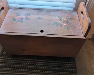 Small hand painted bench/storage box