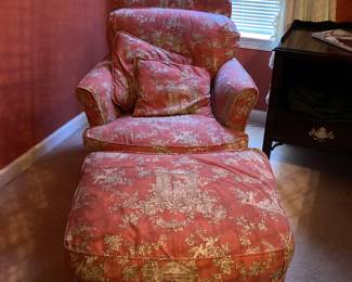 Chair with large ottoman 