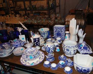 HANDS UP!!!  We have a great collection of blue and white porcelain and ceramic as well