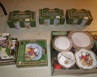 Brand new never used Christmas dishes.  You can pick and choose what items you want.