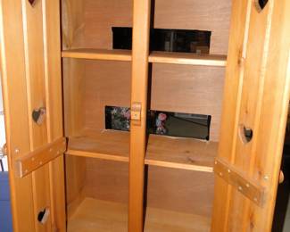 Interior of the pie safe, or jelly cupboard, or spice collection.  Great for displaying items, or storage