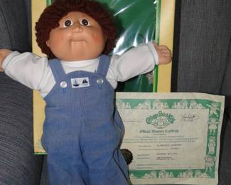 Cabbage Patch Doll, complete with Certificate of Authenticity, and the original box too