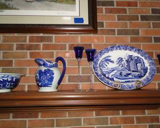 More blue and white items