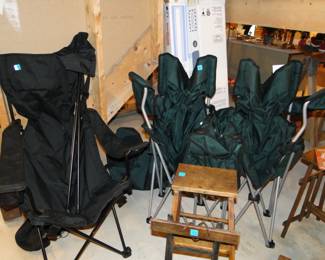 Folding outdoor chairs, yeah it would have been too much to unfold them all the way