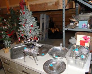 Vintage holiday molds and wonderful holiday pewter items