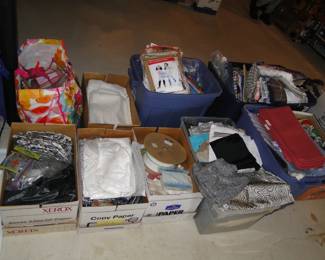 Oh, then we have boxes upon boxes upon boxes of sewing items, materials and supplies