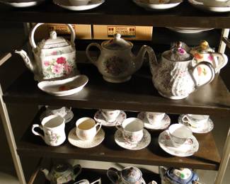 Very nice large collection of teapots and teacups too