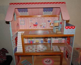 Barbie's, Grandmothers vintage home, complete with furniture.