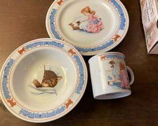 Chessie for Children Chesapeake & Ohio Railroad Cup, Plate, & Bowl. 