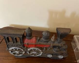 Vintage cast iron train engine,