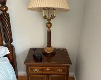 Drexel bed with matching end tables and bureau.