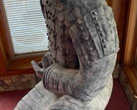 Full-size statue terra-cotta warrior kneeling.