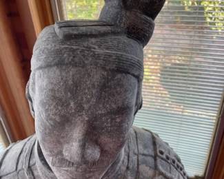 Full-size statue terra-cotta warrior kneeling.