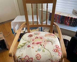 Set of eight upholstered dining chairs - two with arms.