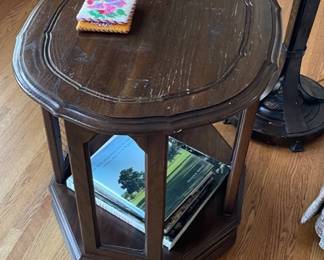 Oval magazine table.