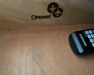 Drexel bed with matching end tables and bureau.