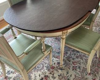 Vintage dining room table and chairs.