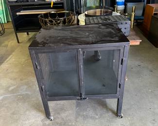 custom steel fabricated bar cabinet 