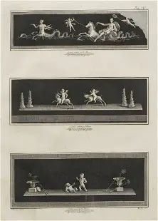 Roman Triptych Etchings. Carlo Nolli, Nicolo Vanni
