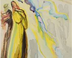 Dali, Salvador. THE TWO WREATHS OF SPIRITS Framed Original Lithograph Print
