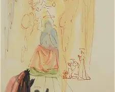 Dali, Salvador. DIVINE COMEDY Triumph of the Saints Signed Framed Woodcut Print
