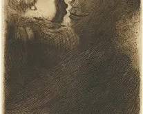 Kollwitz, Kathe. MOTHER WITH CHILD IN ARMS Antique German Etching
