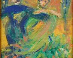 Peghini-Raber, Anita B. THE FEATHER STEP Original Acrylic Painting
