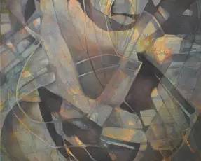 Young, Cynthia M. PROMETHEUS Large Abstract Colorfield Acrylic Painting on Canvas
