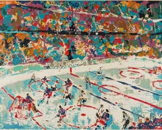 Neiman, LeRoy. SLAP SHOT 1974 RANGERS VS CHICAGO AP Edition Print
