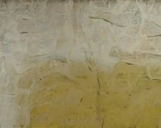 Goldberg, Michael. PALE WHITEGOLD, DARK GREEN, APPLE GREEN #2 HUGE Oil on Canvas Painting
