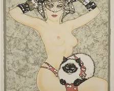 Olivia de Berardinis CAT'S MEOW 1986 Signed Limited Edition Lithograph
