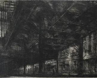 Spande, Thomas. ELEVATED TRAIN Low Edition Large Framed Black and White Print
