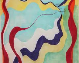 Young, Cynthia M. Large Abstract Colorfield Acrylic on Canvas Painting
