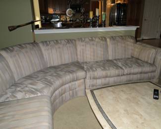 Sectional sofa, large, so perfect for the media room, or lower level, in a nice neutral fabric