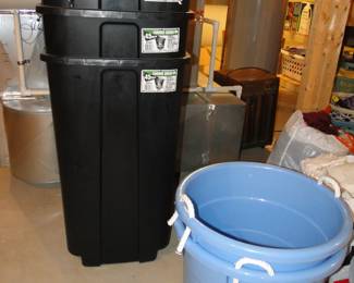 Garbage cans, and keg buckets, used once, and never again