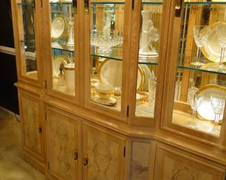 Large mirrored backed China cabinet to display all your beautiful pieces.