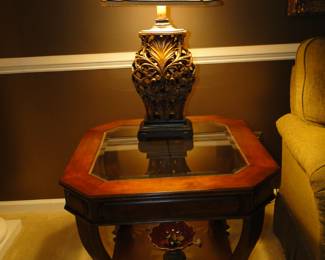 Wonderful glass topped side table