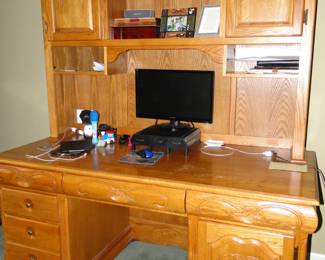 Large office desk and hutch