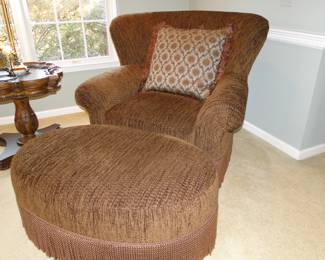 Large comfy over-sized stuffed chair and ottoman