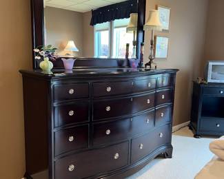 BEAUTIFUL King size bedroom set with large tall dresser and mirror. All pieces priced individually.