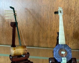 Vintage miniature Jade Musical Instruments