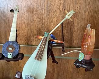 Vintage miniature Jade Musical Instruments