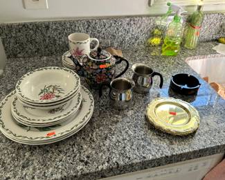 Floral dishes are sold to an online buyer. Sorry.  